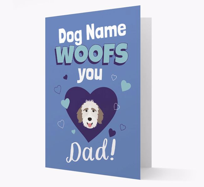 'I Woof You Dad' - Personalised {breedFullName} Card